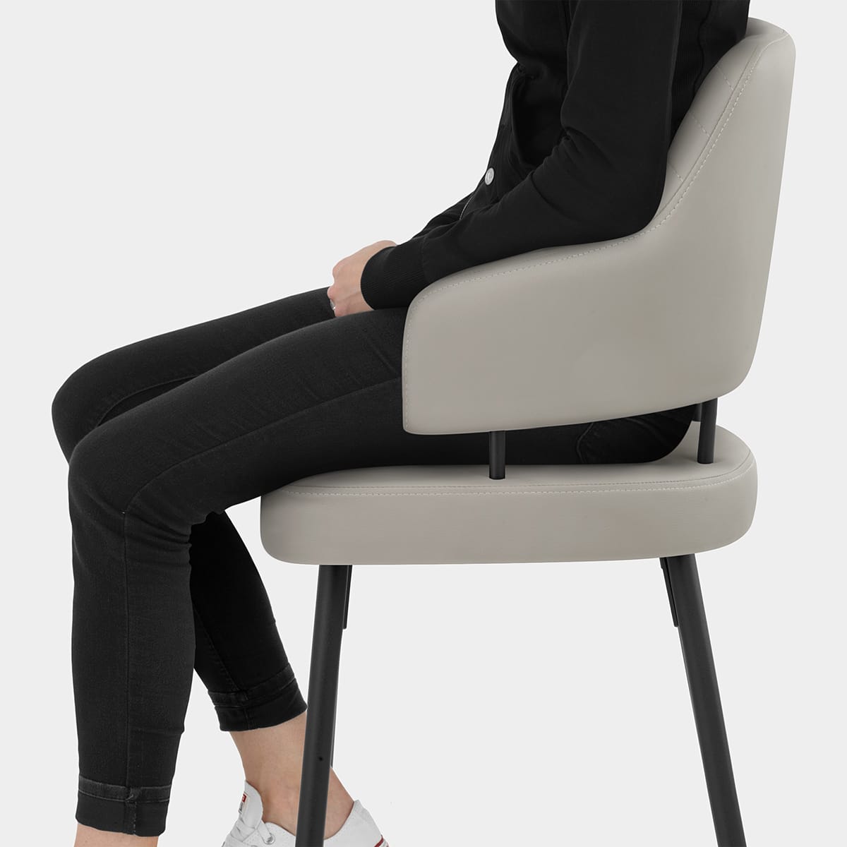 Hampton Bar Stool Light Grey Seat Image