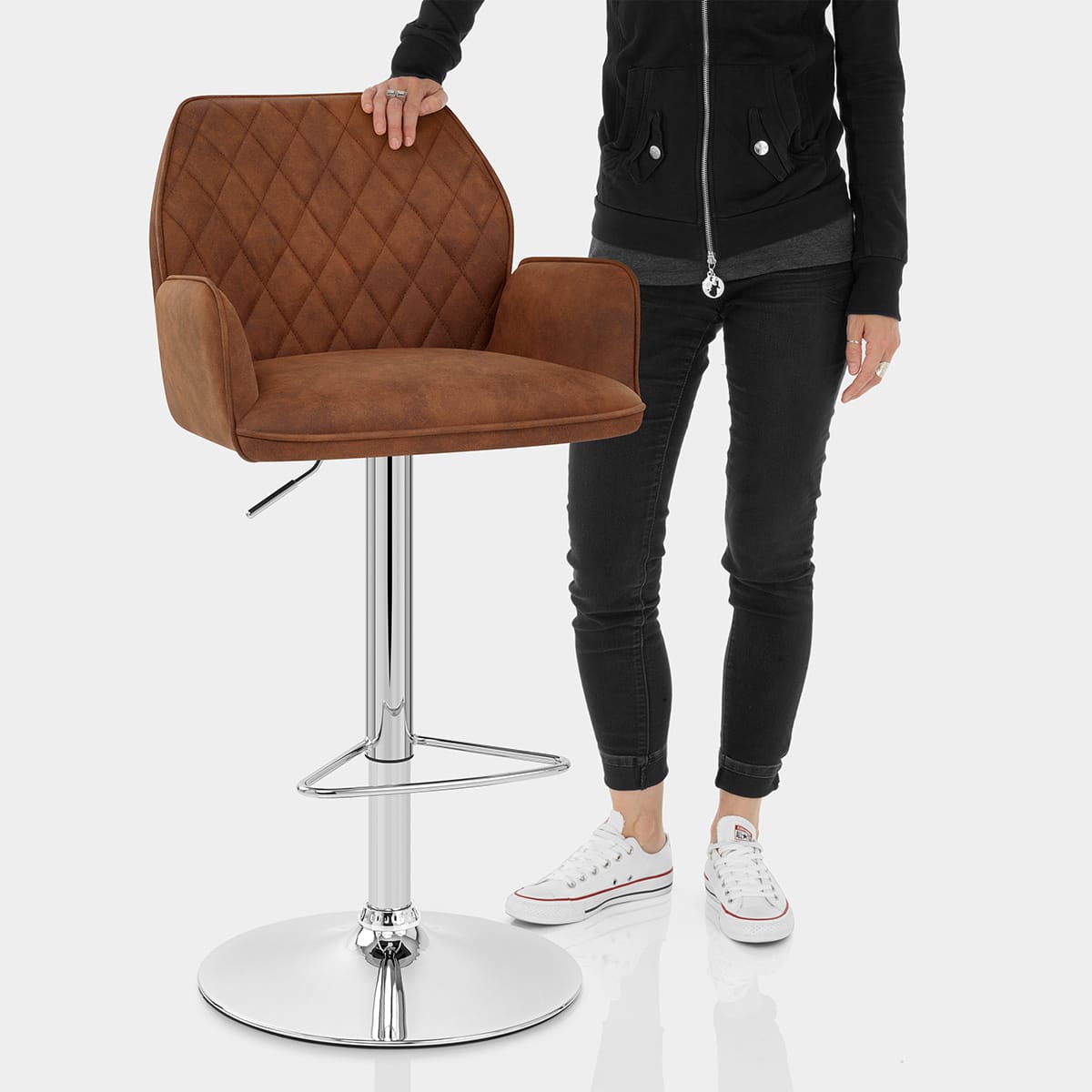 Harvard Bar Stool Antique Brown Features Image