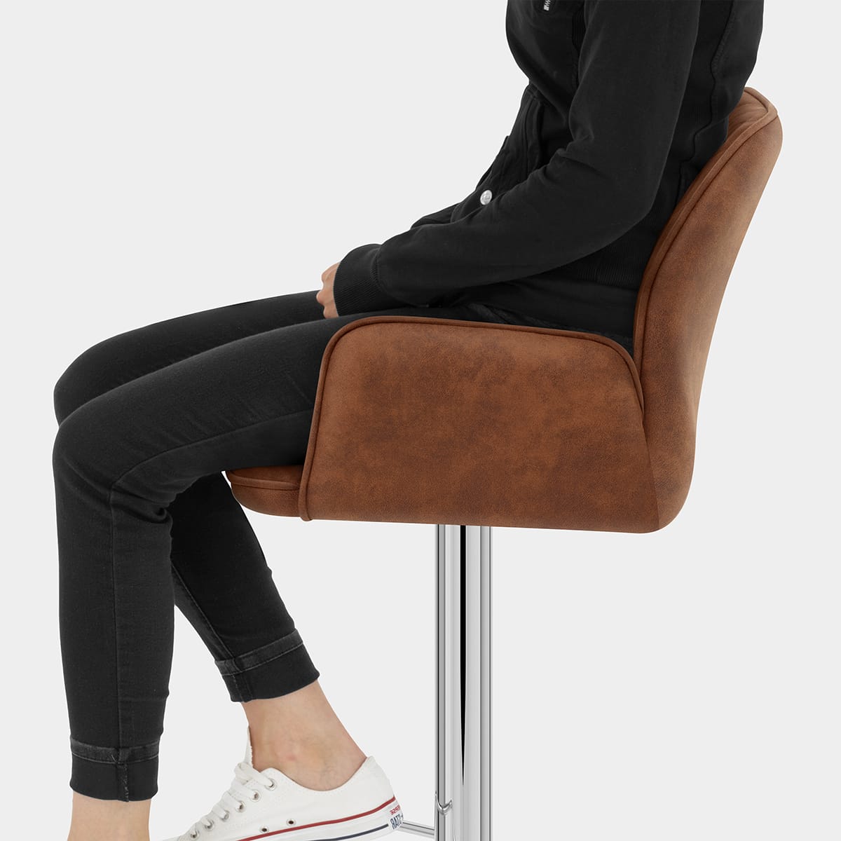 Harvard Bar Stool Antique Brown Seat Image