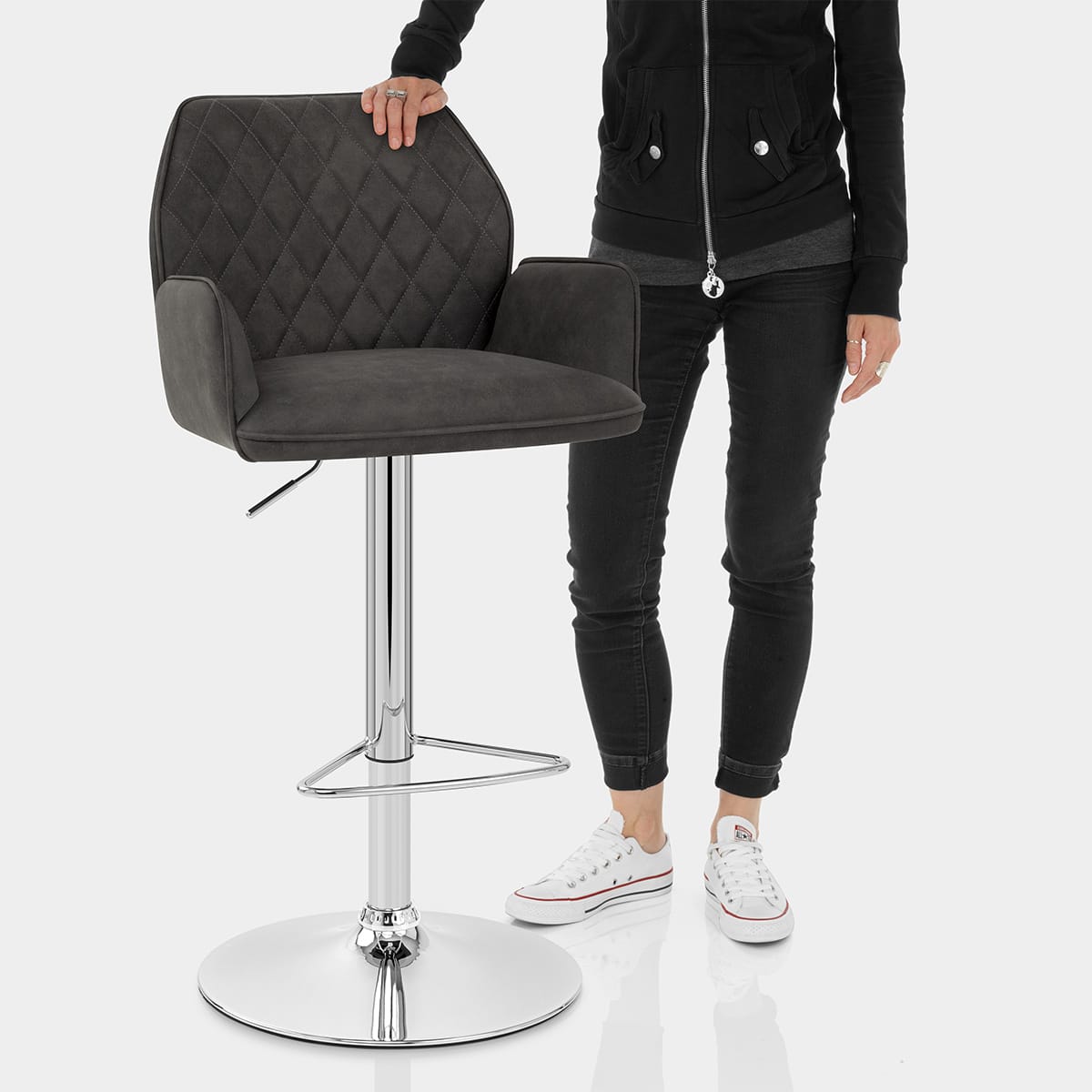 Harvard Bar Stool Charcoal Features Image