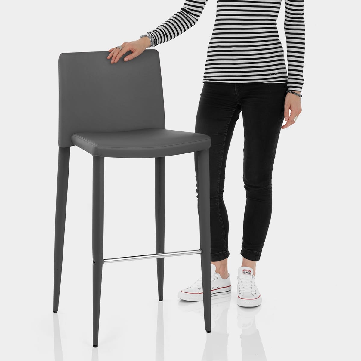 Healey Kitchen Stool Dark Grey Features Image