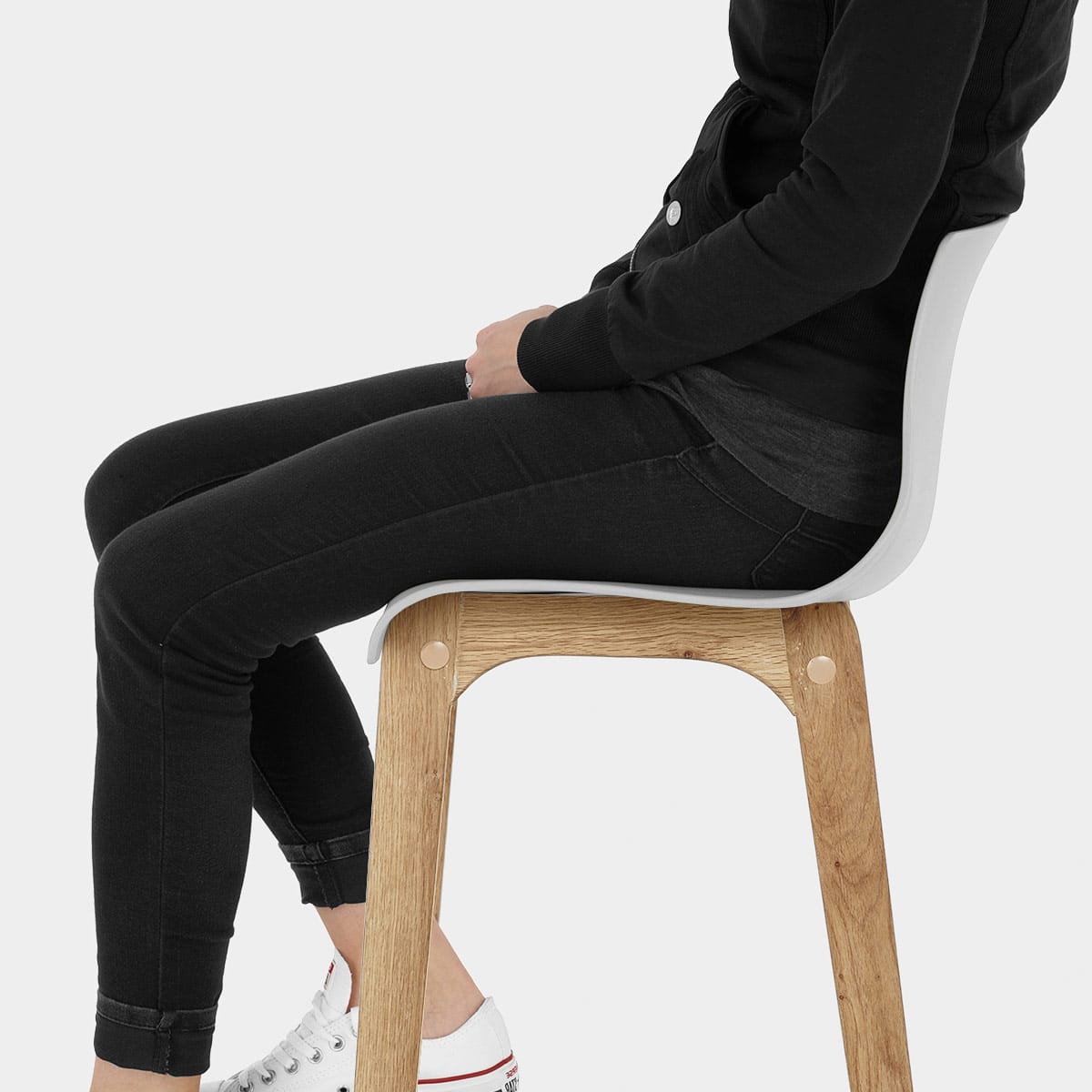 High Drift Oak & Grey Bar Stool Seat Image