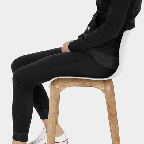 High Drift Oak & White Bar Stool Seat Image