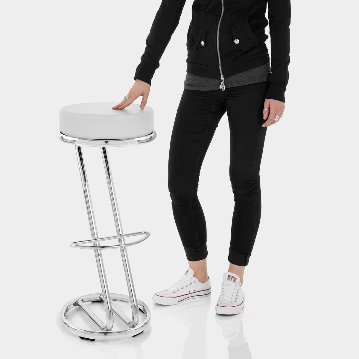 High Zed Bar Stool White Features Image