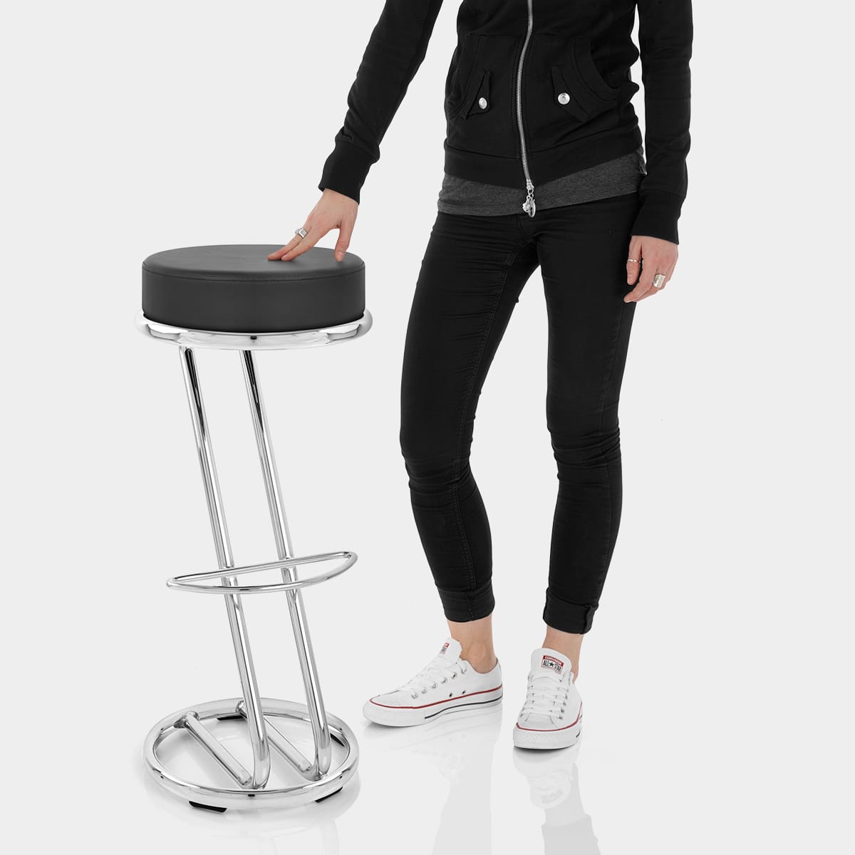 High Zed Bar Stool Black Features Image