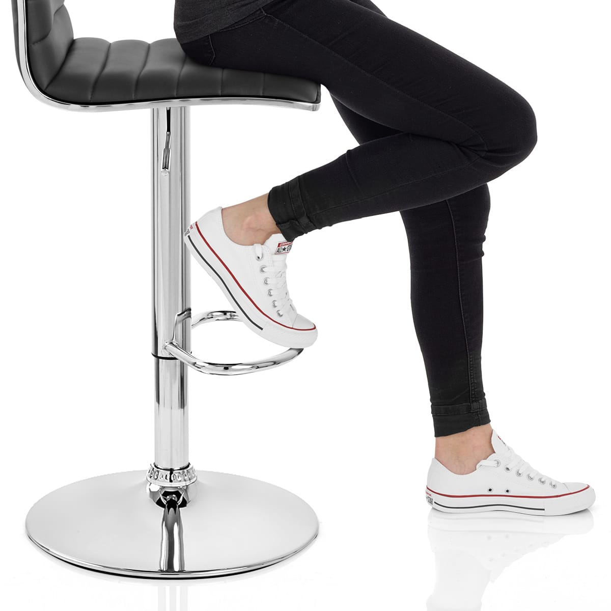 Hiline Bar Stool Black Frame Image