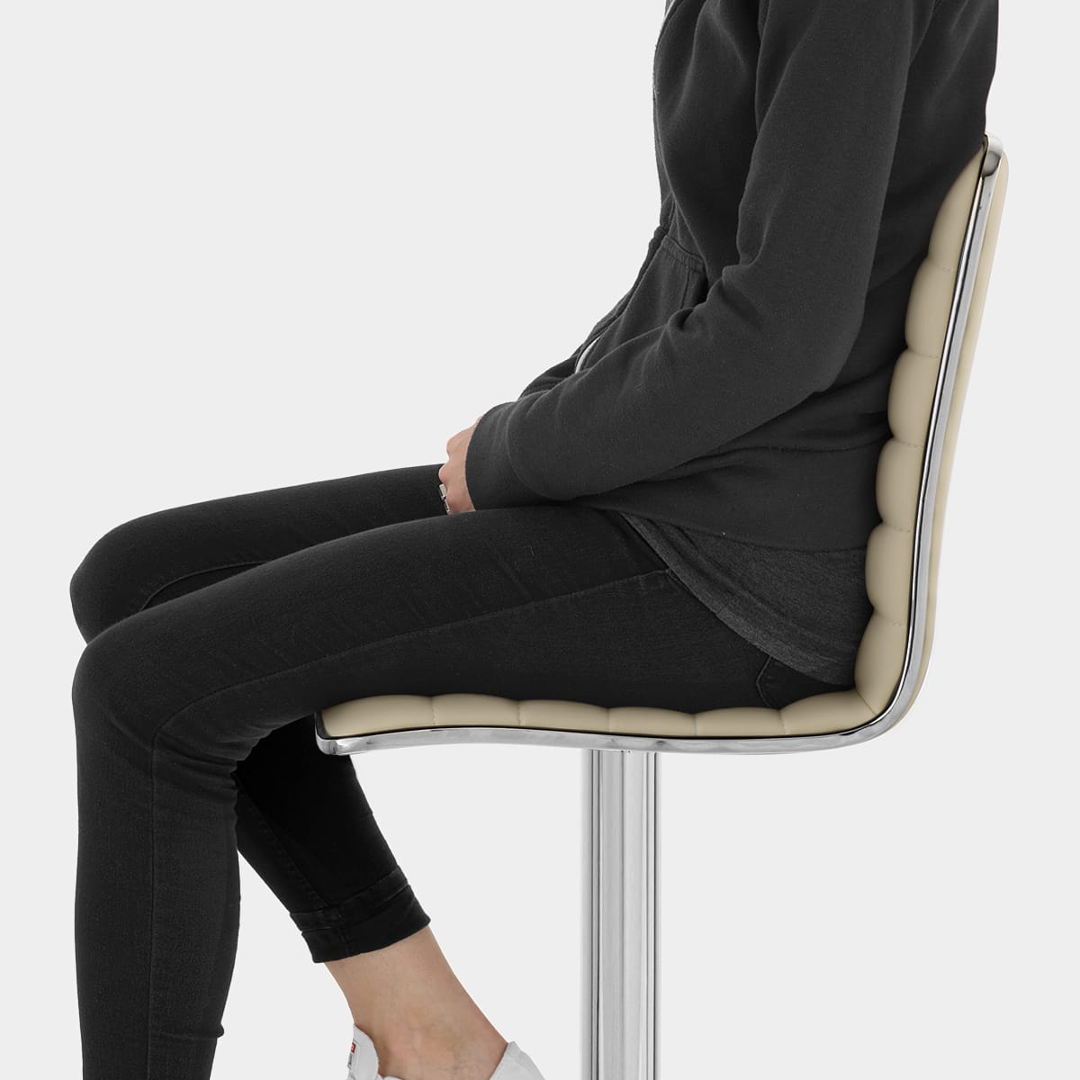 Hiline Bar Stool Cream Seat Image