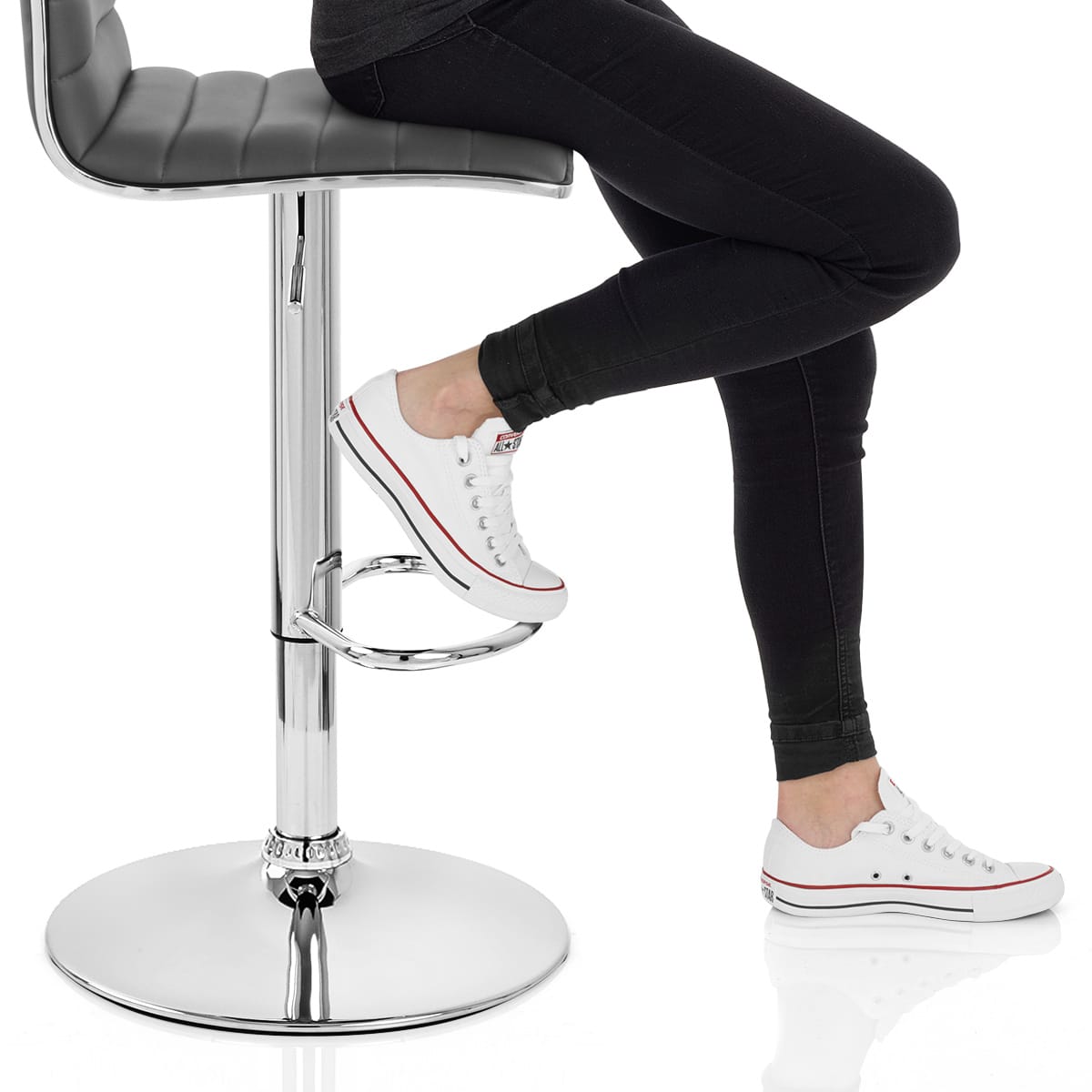 Hiline Bar Stool Grey Frame Image