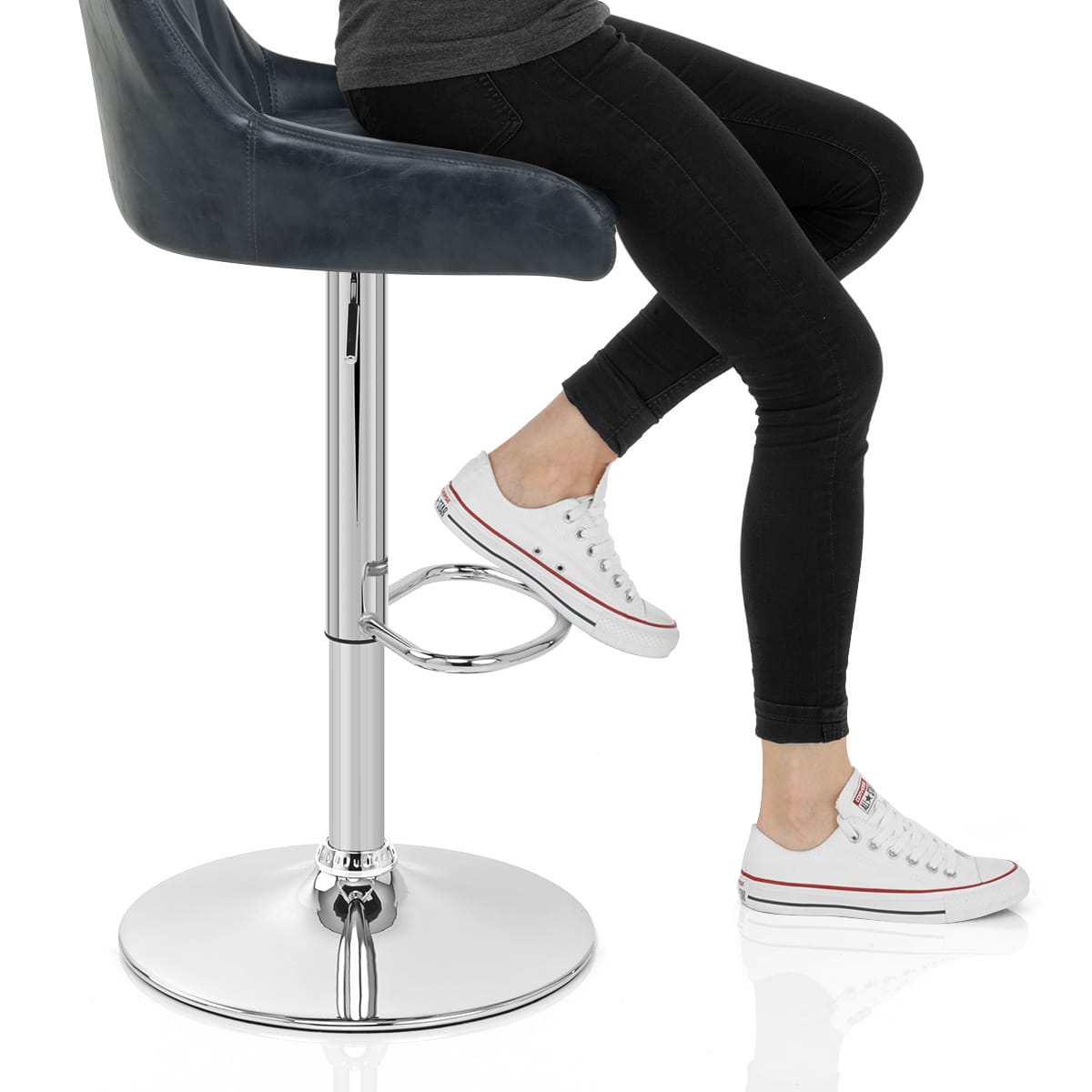 Hobart Bar Stool Antique Slate Frame Image