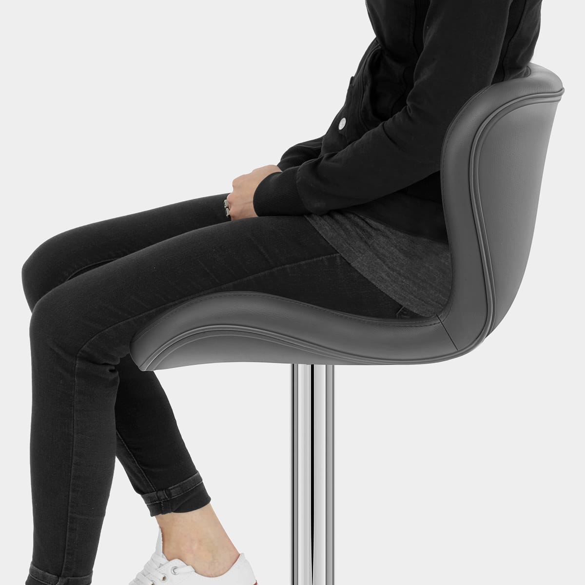 Houston Bar Stool Grey Seat Image