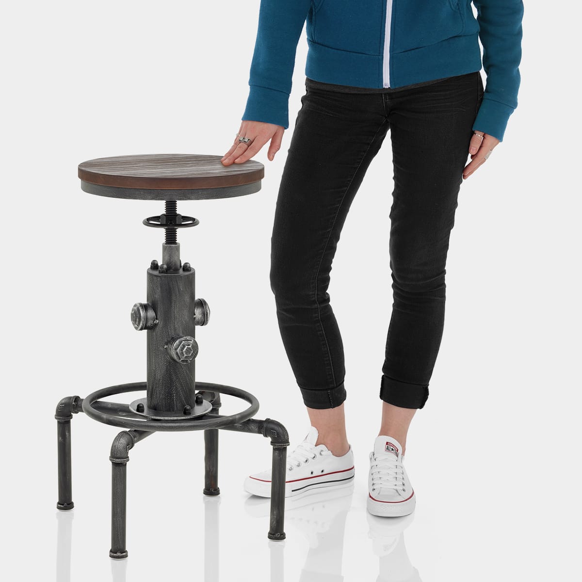 Hydrant Stool Gunmetal Features Image