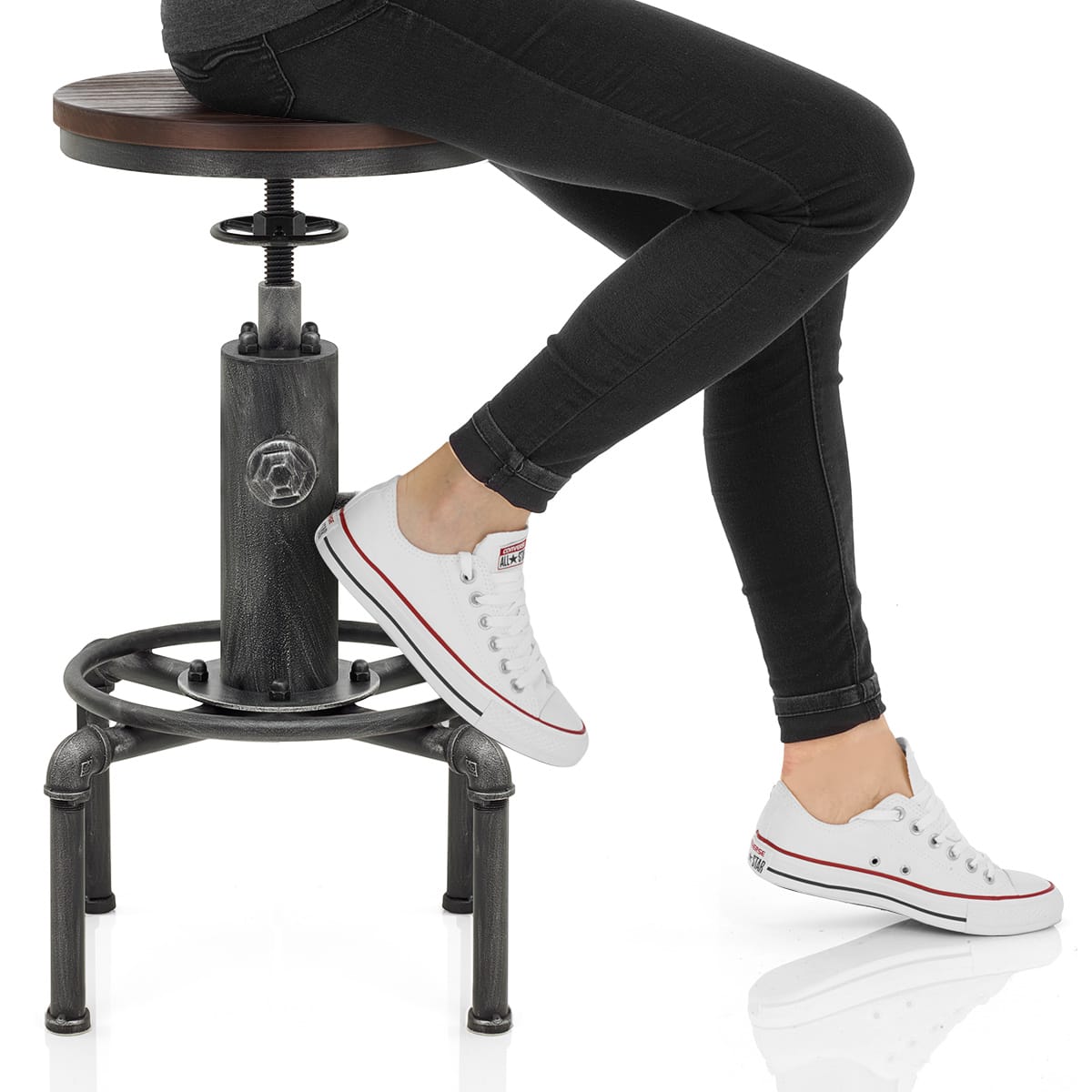 Hydrant Stool Gunmetal Frame Image