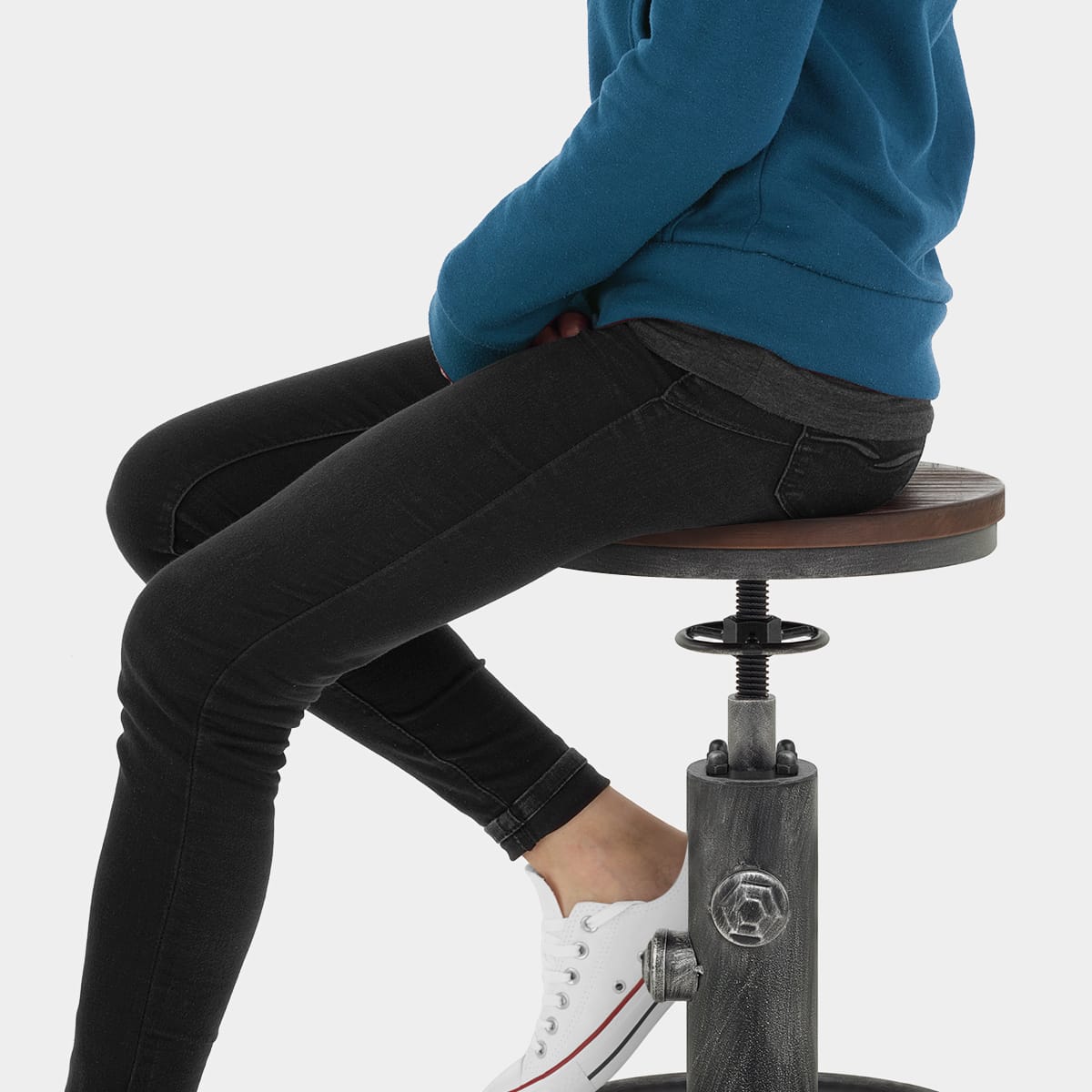 Hydrant Stool Gunmetal Seat Image