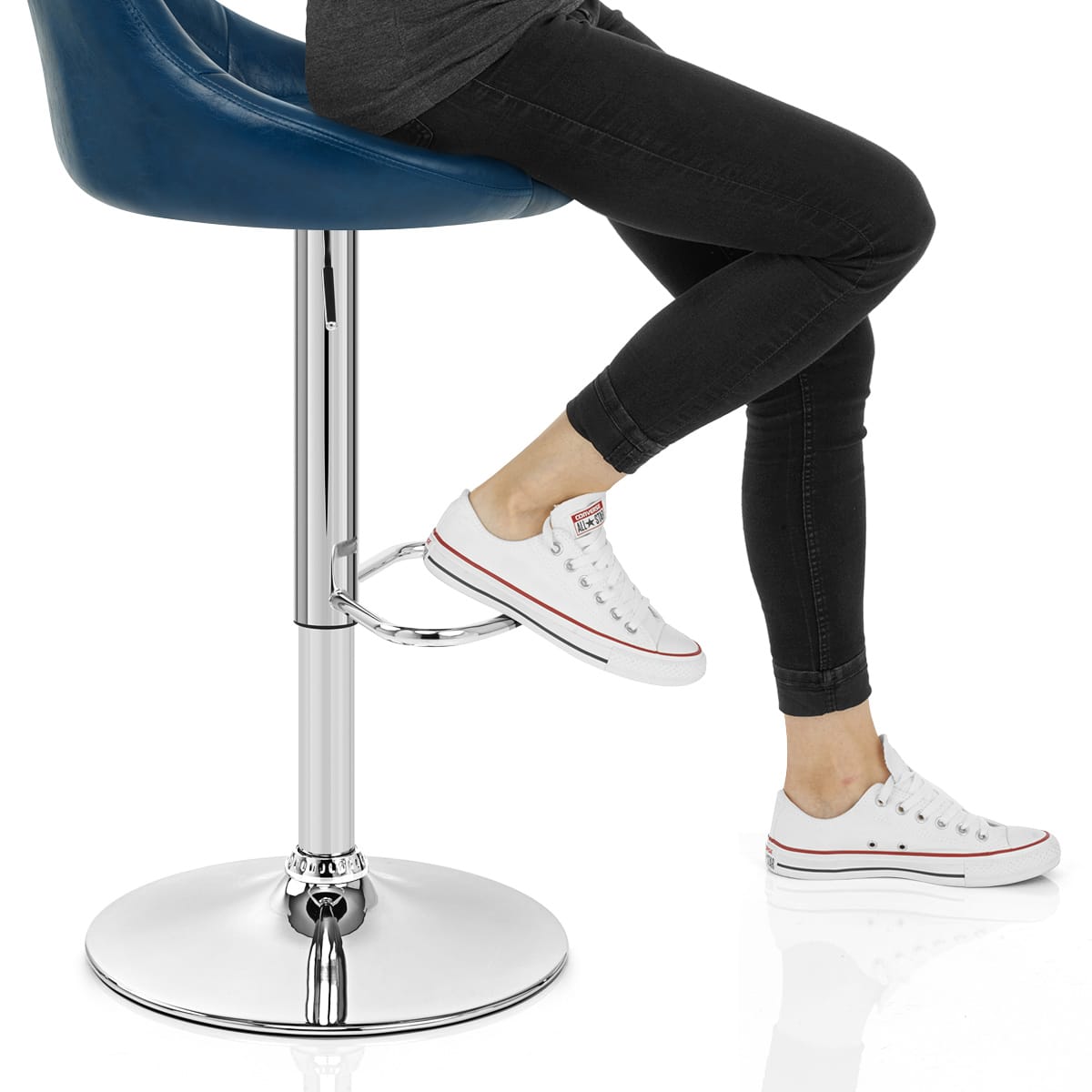 Hype Bar Stool Antique Blue Frame Image