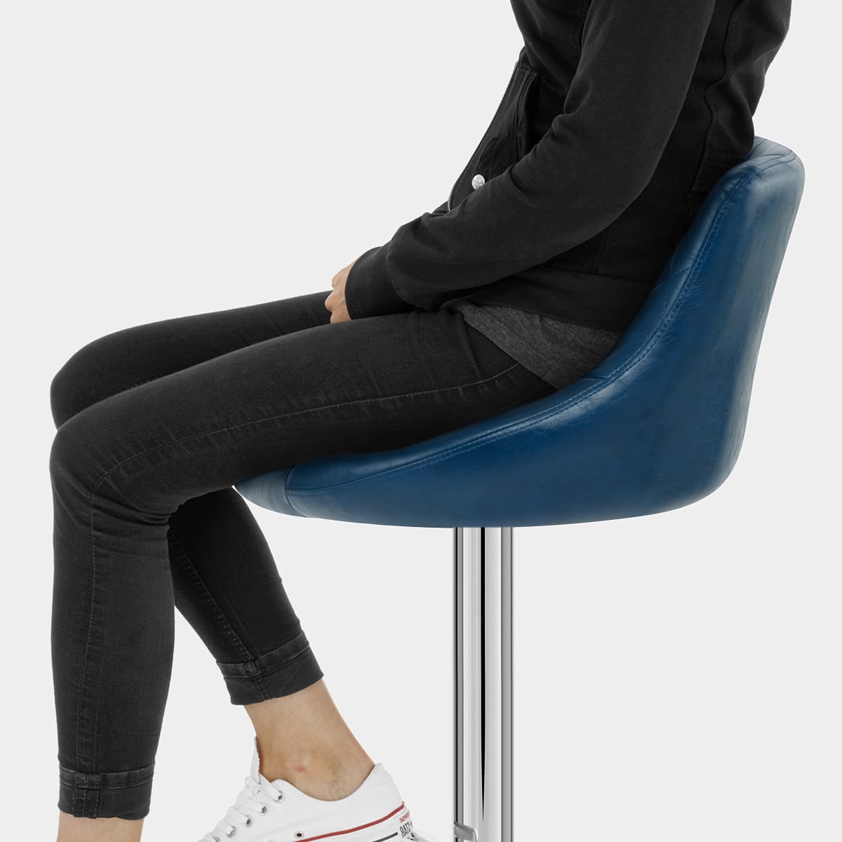 Hype Bar Stool Antique Blue Seat Image