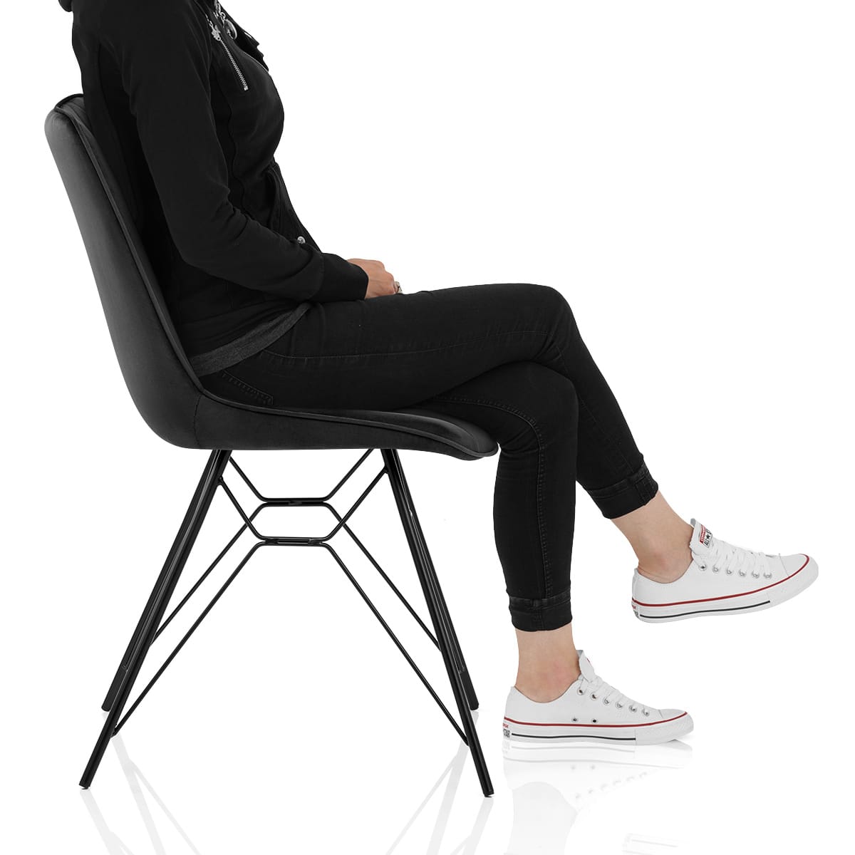 Indi Dining Chair Black Velvet Frame Image