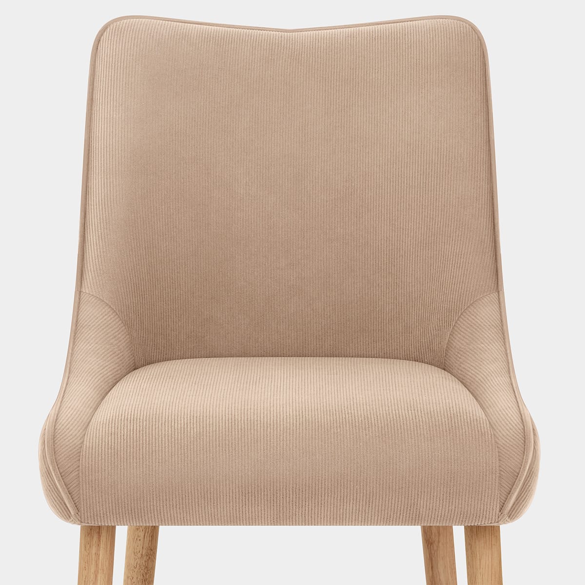 Isabella Oak Dining Chair Beige Fabric Seat Image