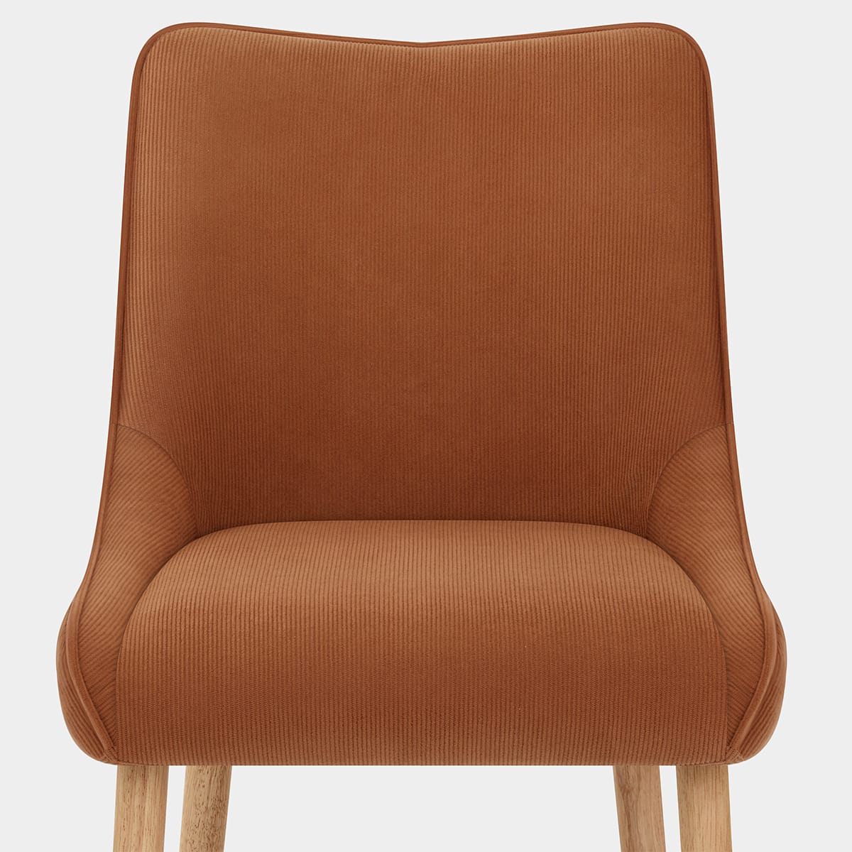 Isabella Oak Dining Chair Brown Fabric Seat Image