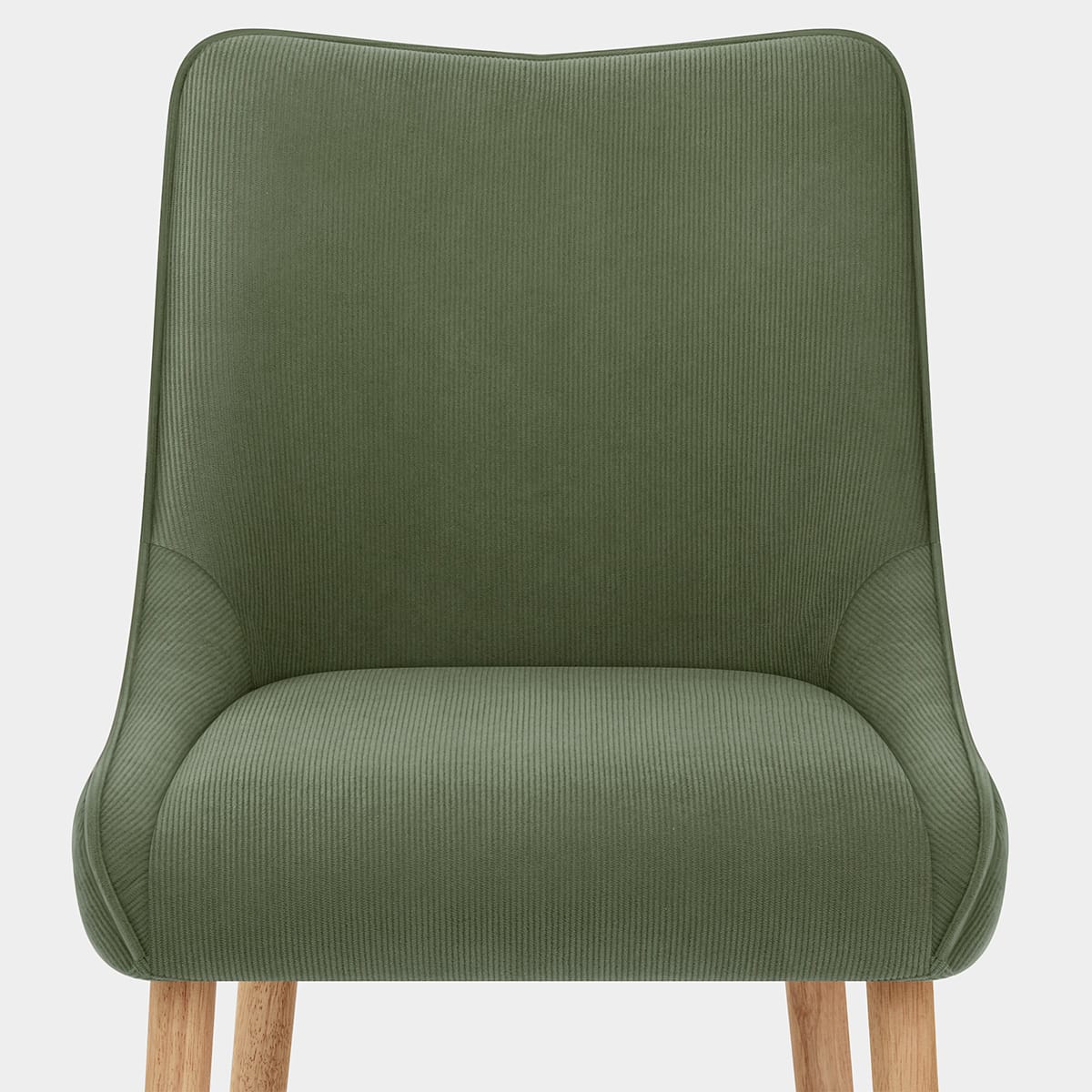 Isabella Oak Dining Chair Green Fabric Seat Image