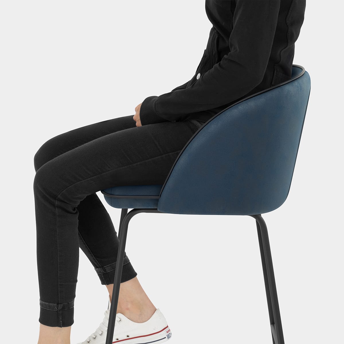 Jackie Bar Stool Blue & Black Seat Image