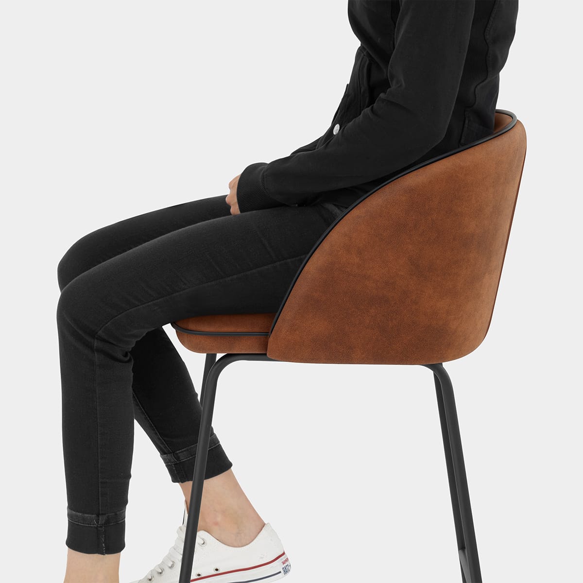 Jackie Bar Stool Brown & Black Seat Image