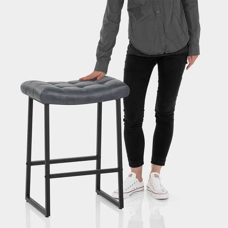 Jago Bar Stool Antique Blue Features Image