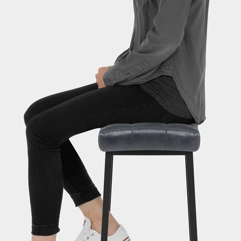 Jago Bar Stool Antique Blue Seat Image