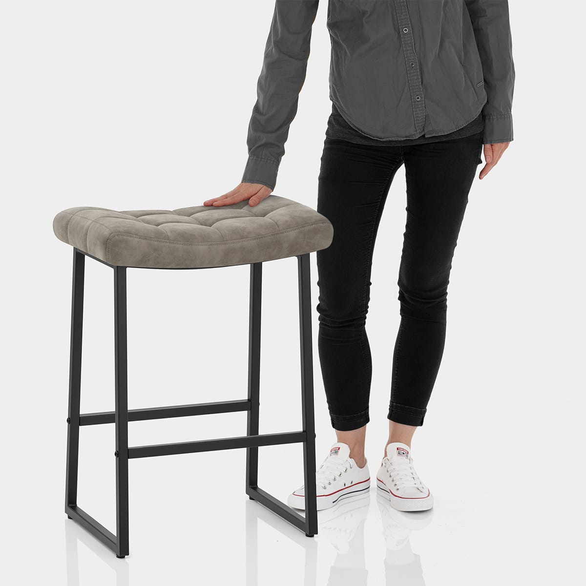 Jago Bar Stool Antique Grey Features Image