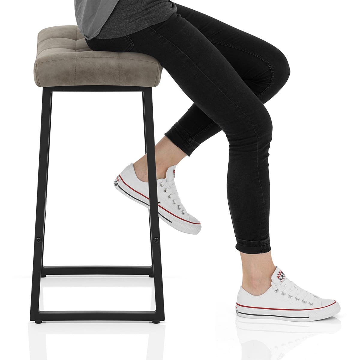 Jago Bar Stool Antique Grey Frame Image