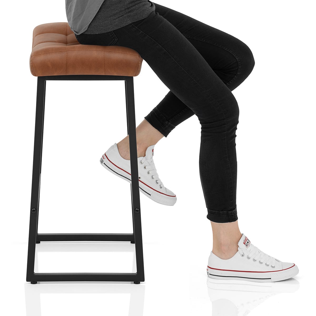 Jago Bar Stool Antique Tan Frame Image