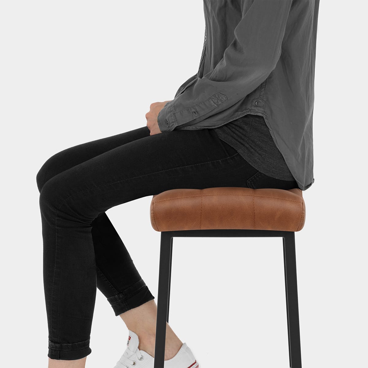 Jago Bar Stool Antique Tan Seat Image