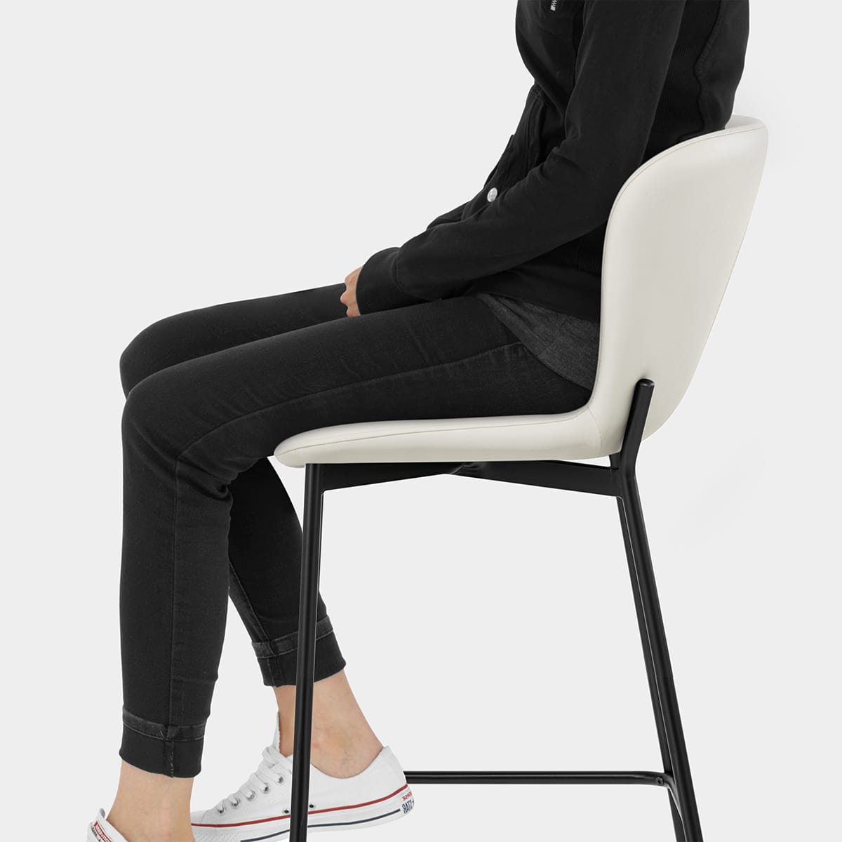 Jasmine Bar Stool Light Cream Seat Image