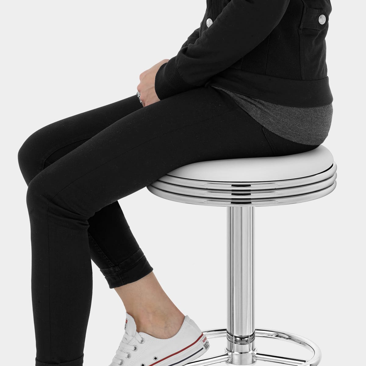 Java Bar Stool White Seat Image