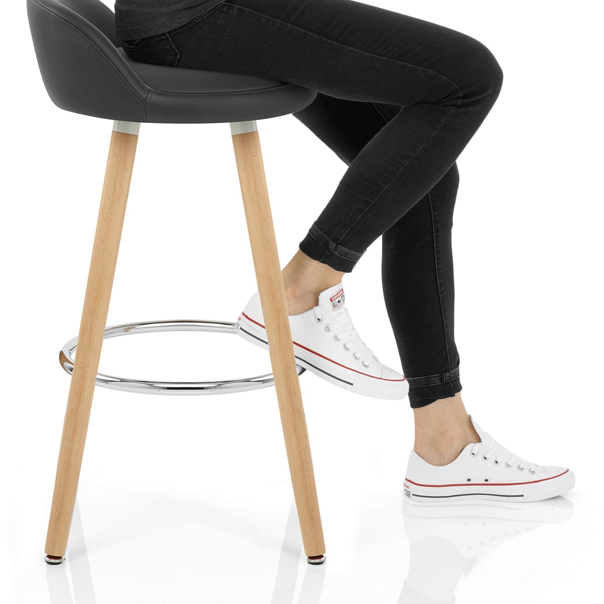 Jive Wooden Stool Grey Frame Image