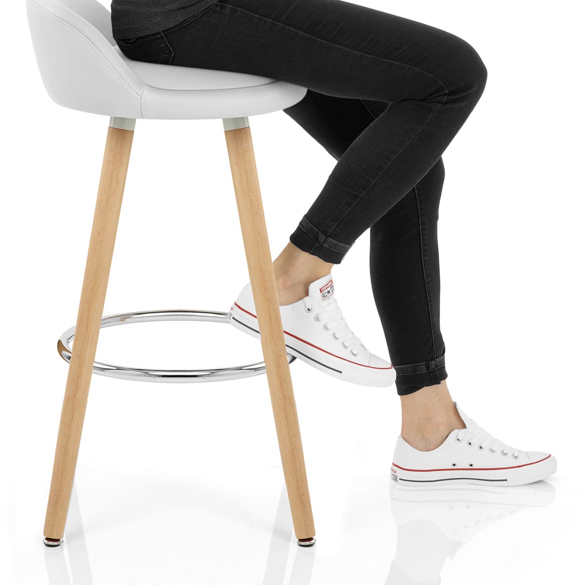 Jive Wooden Stool White Frame Image