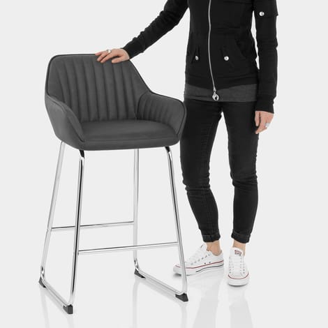 Kanto Chrome Stool Charcoal Features Image