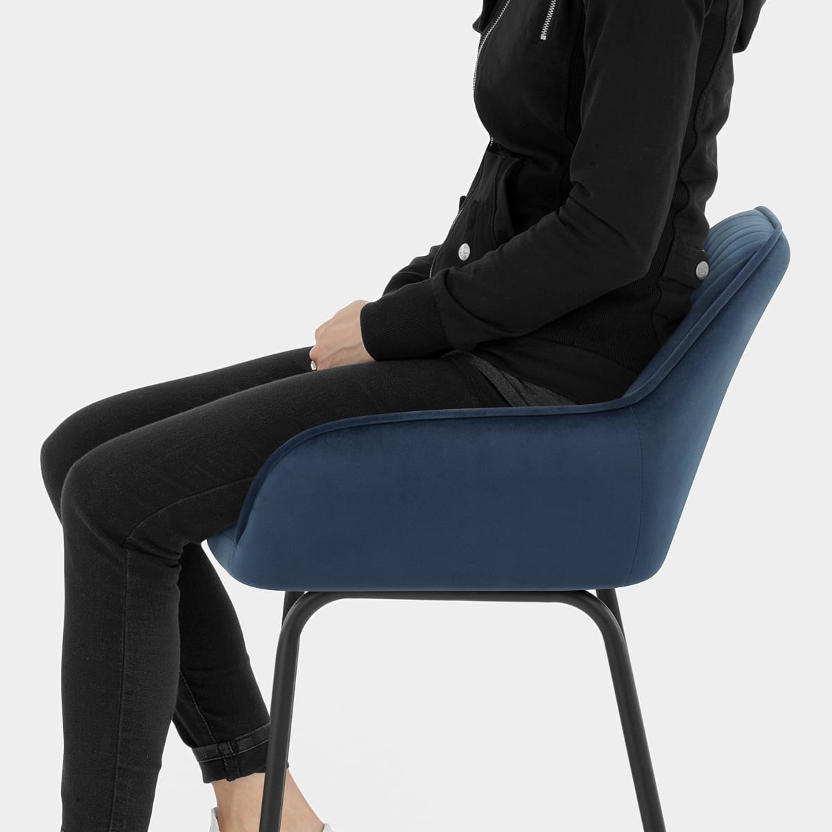 Kanto Bar Stool Blue Velvet Seat Image