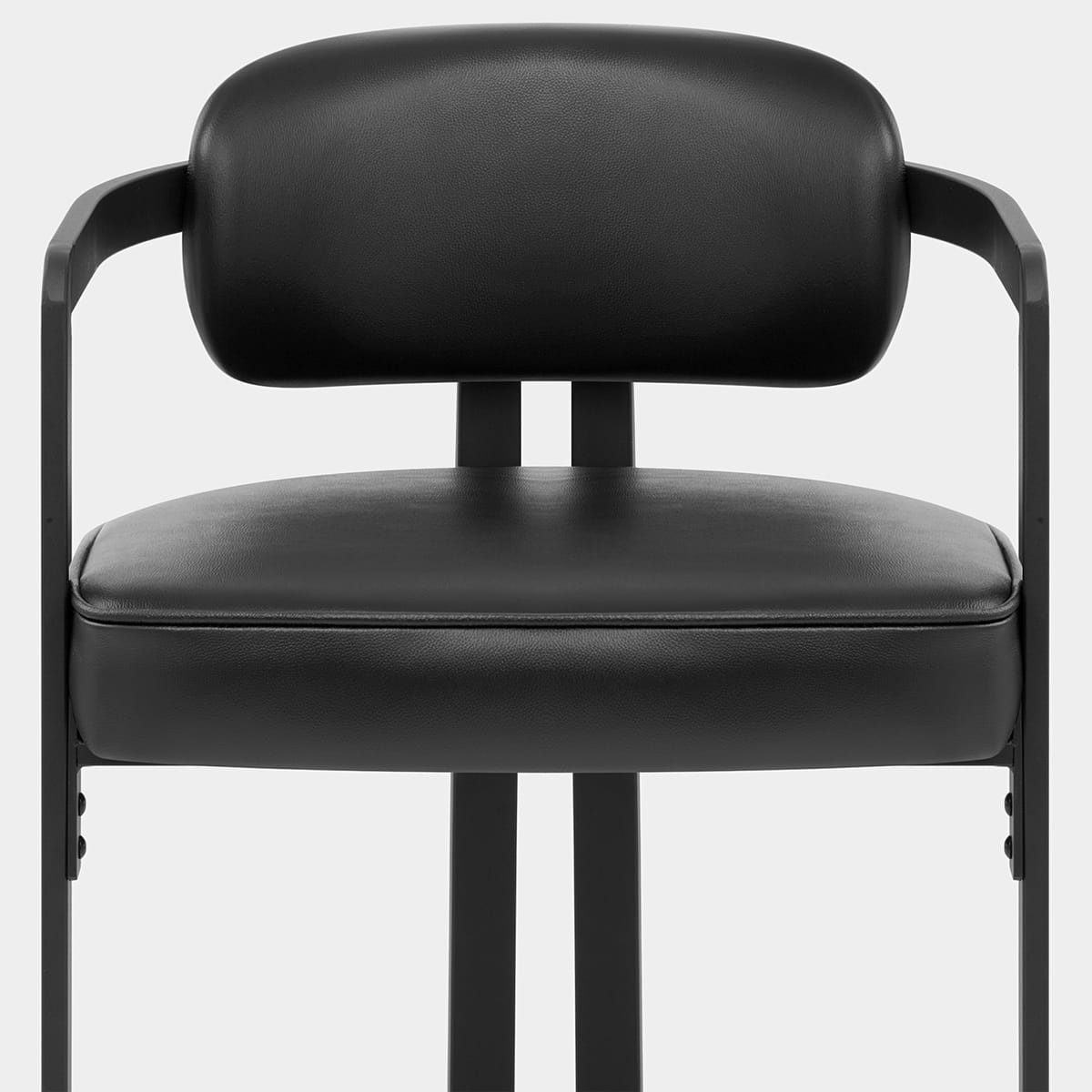 Kara Real Leather Dining Chair Black Seat Image