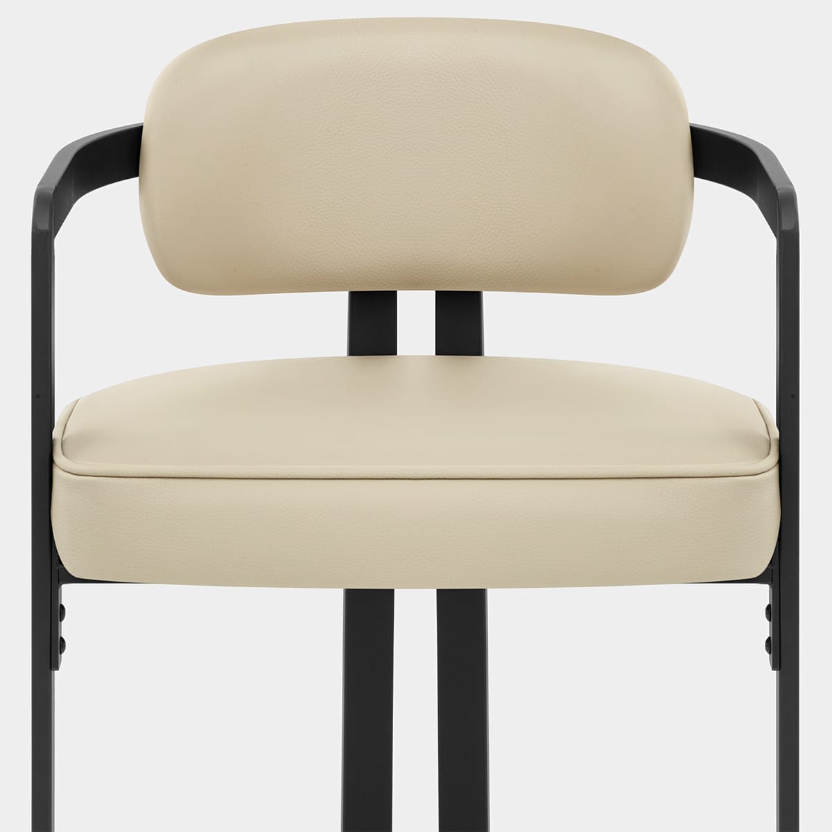 Kara Real Leather Dining Chair Cream Seat Image