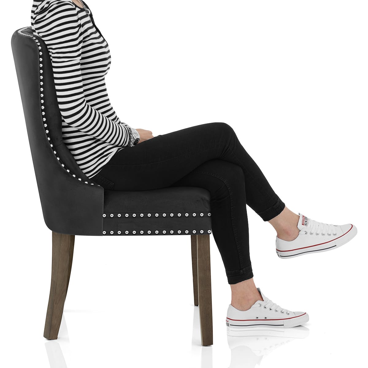 Kensington Dining Chair Black Velvet Frame Image