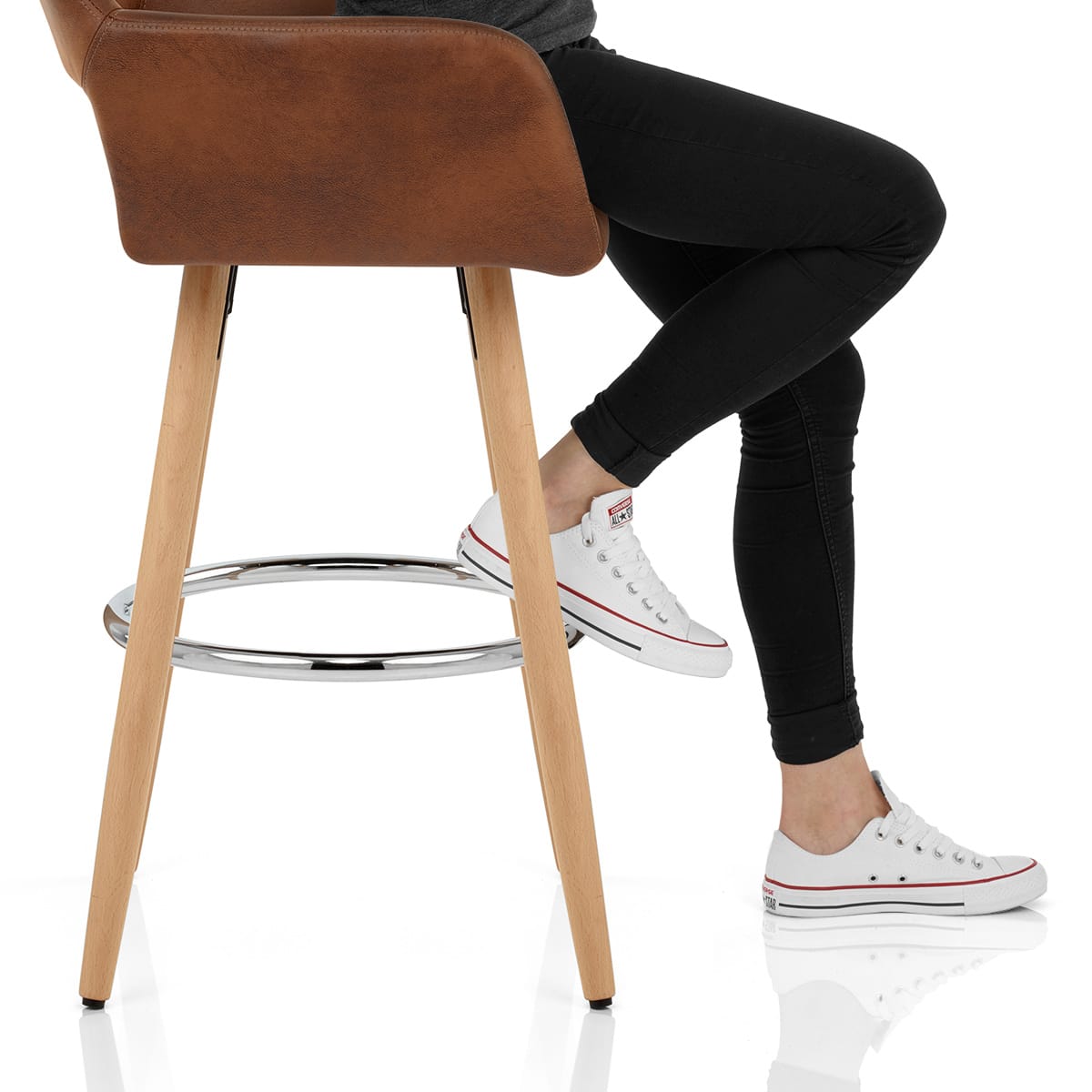 Kite Wooden Stool Antique Brown Frame Image