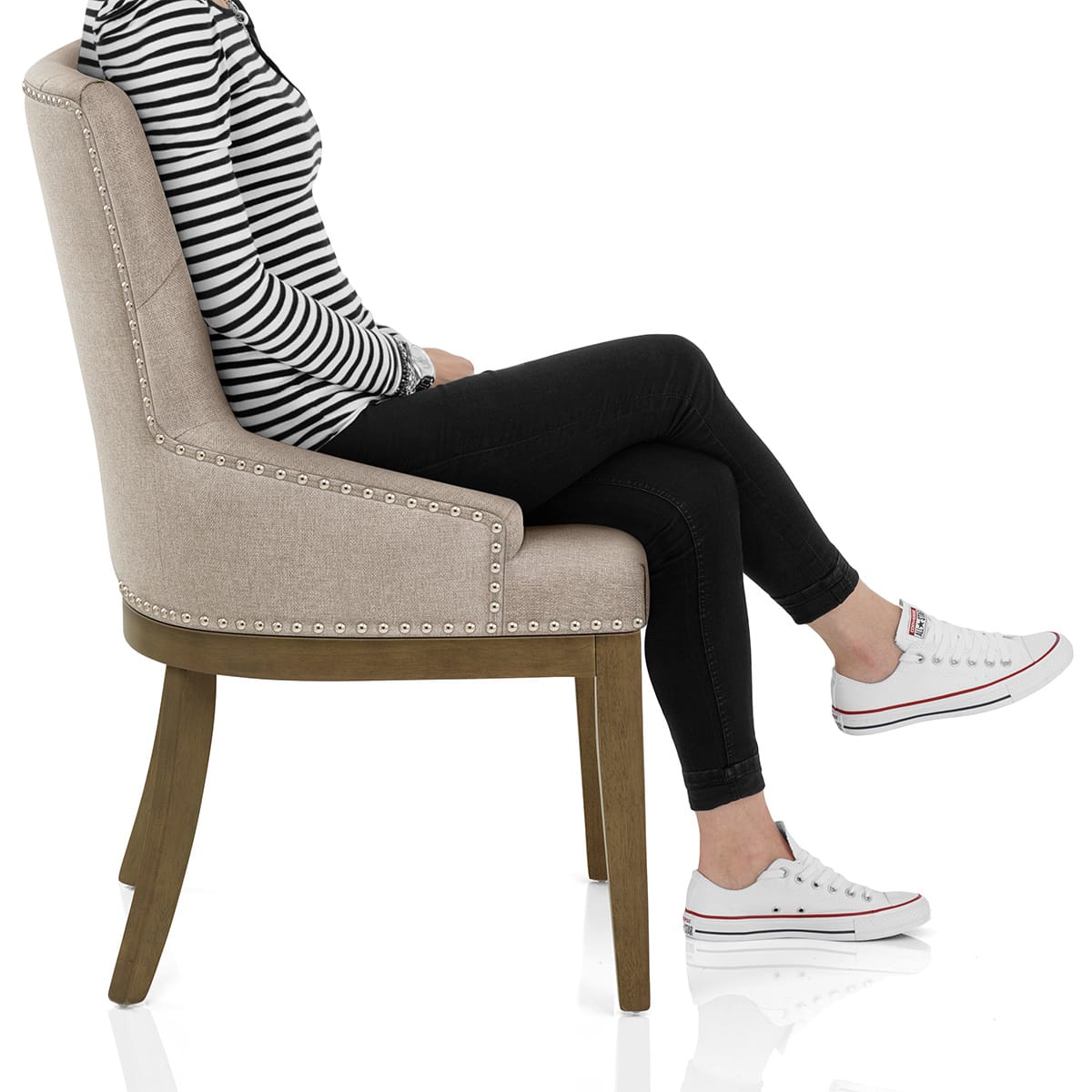 Knightsbridge Oak Chair Tweed Fabric Frame Image