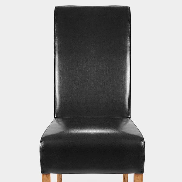 Krista Dining Chair Black Leather Seat Image
