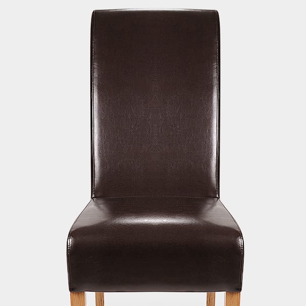Krista Dining Chair Brown Leather Seat Image