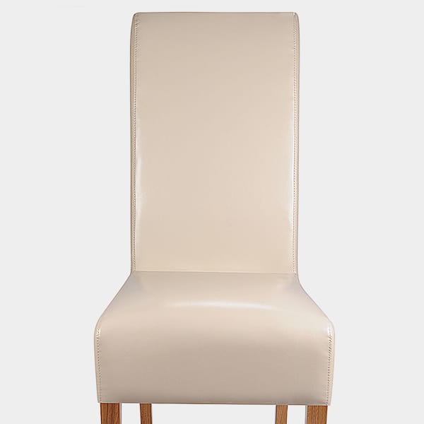 Krista Dining Chair Cream Leather Seat Image