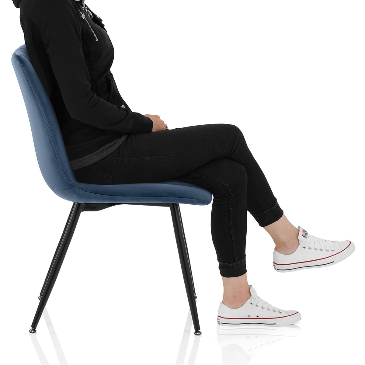 Lagos Dining Chair Blue Velvet Frame Image