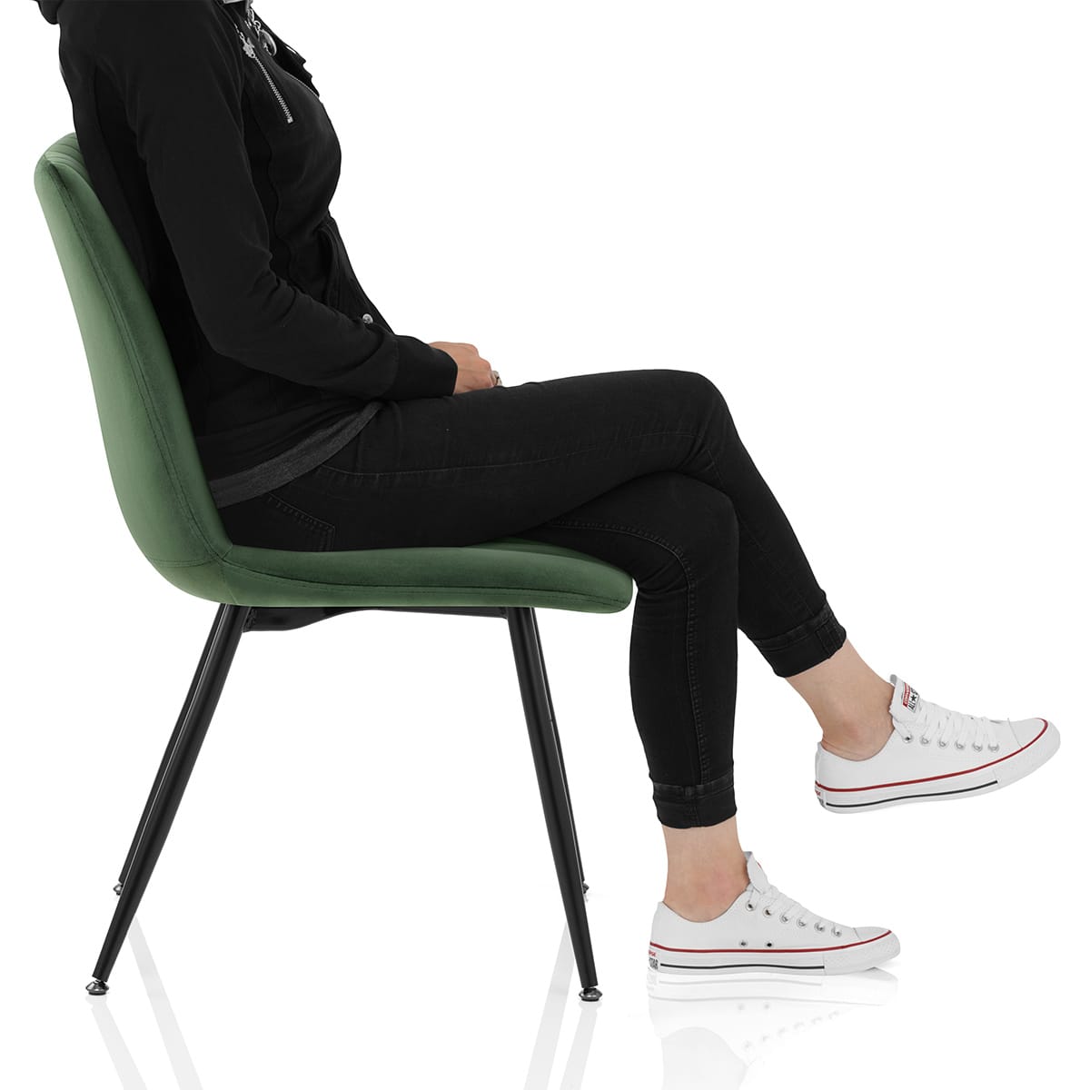 Lagos Dining Chair Green Velvet Frame Image