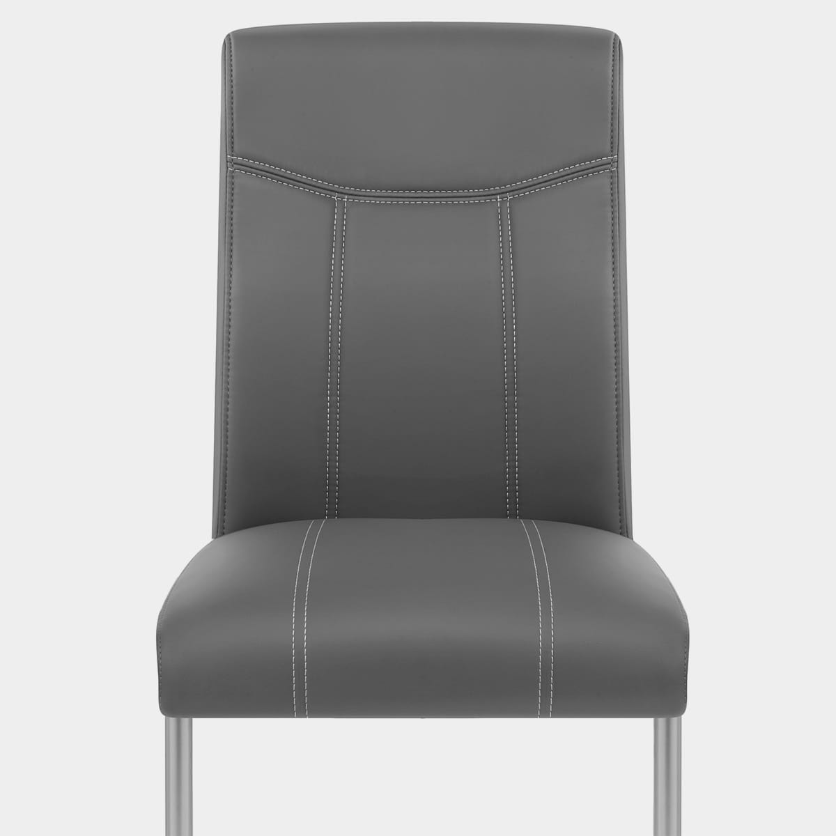 Lancaster Dining Chair Grey Leather Seat Image