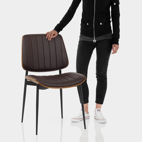 Lara Dining Chair Brown & Walnut Features Image