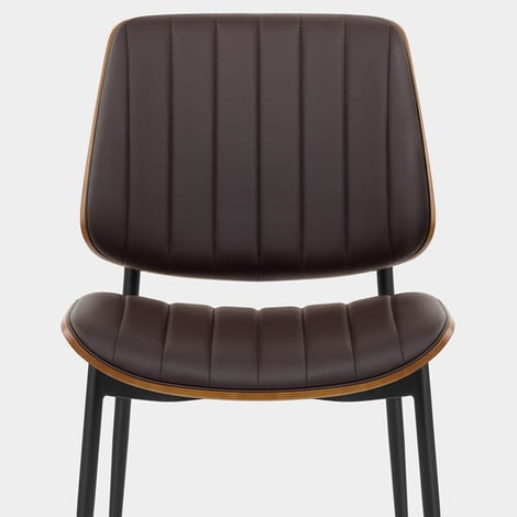 Lara Dining Chair Brown & Walnut Seat Image